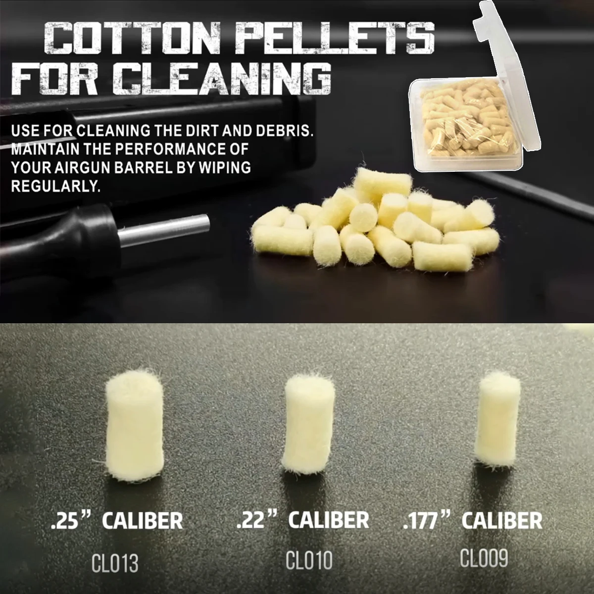 

Tactical Cleaning Pellets .177 .22 .25 Caliber Wool Felt Cleaning Kit Woven Texture Removed Fouling Dirt Airgun Pipeline Cleaner