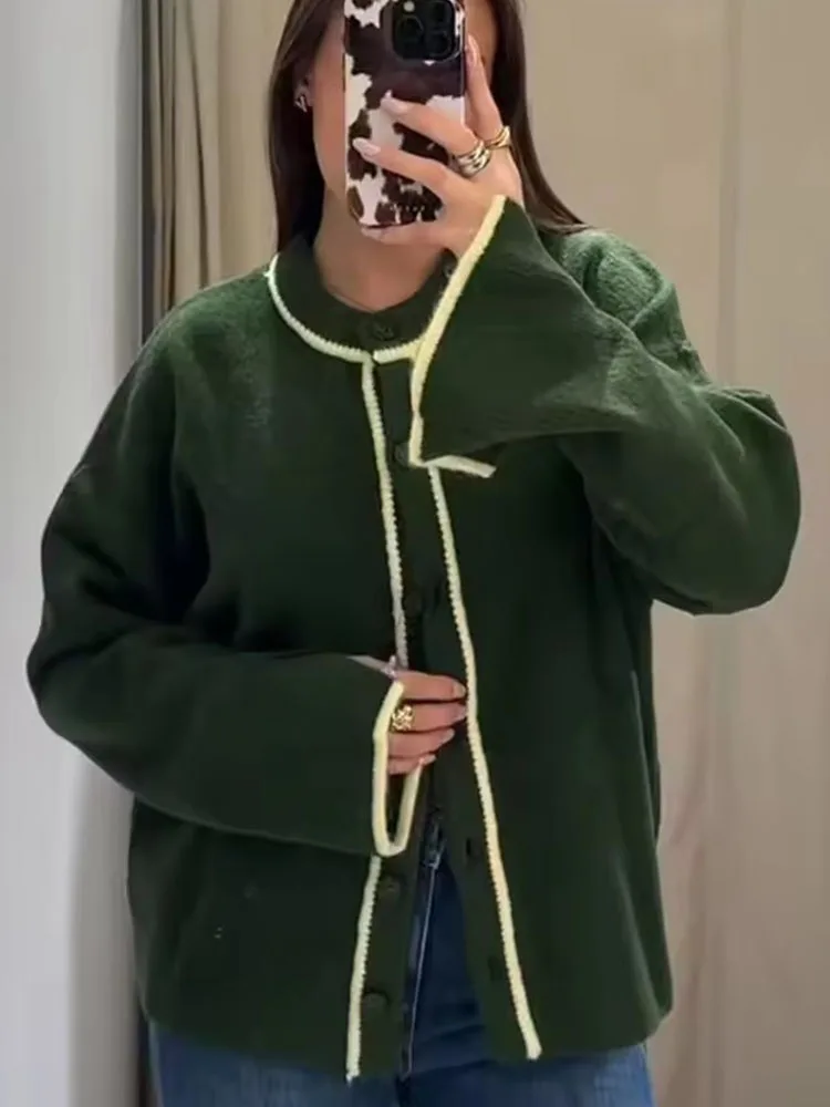 

Женский вязаный кардиган, осень-зима 202, женская мода с длинным рукавом и пуговицами, вязаный топ для отдыха, женский уличный элегантный топ