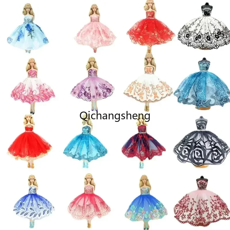 1/6 Doll Clothes Floral Ballet Dress For Barbie Dolls Accessories Clothing Princess Outfits Evening Party Gown Frock Toys 11.5