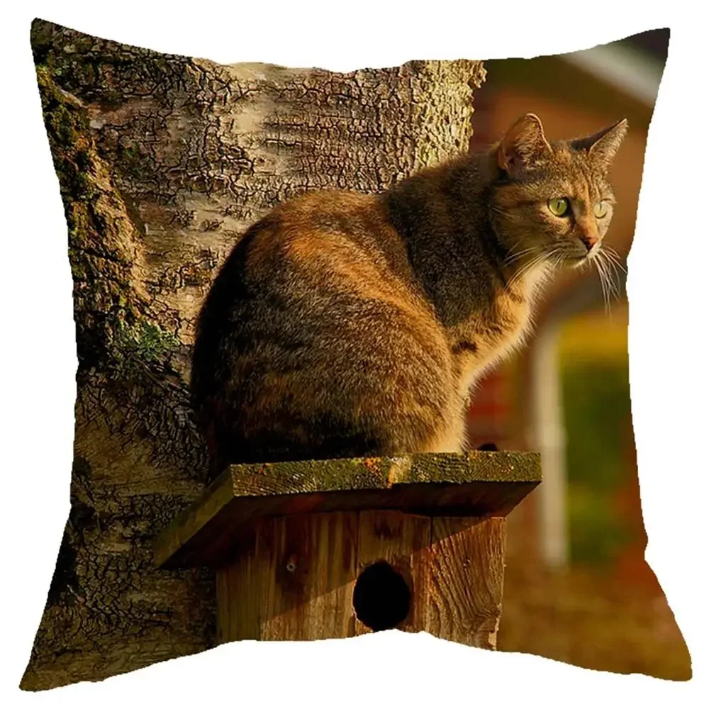 Cute little Lazy cat series living room sofa decoration cushion cover bed children\'s  home  pillowcase