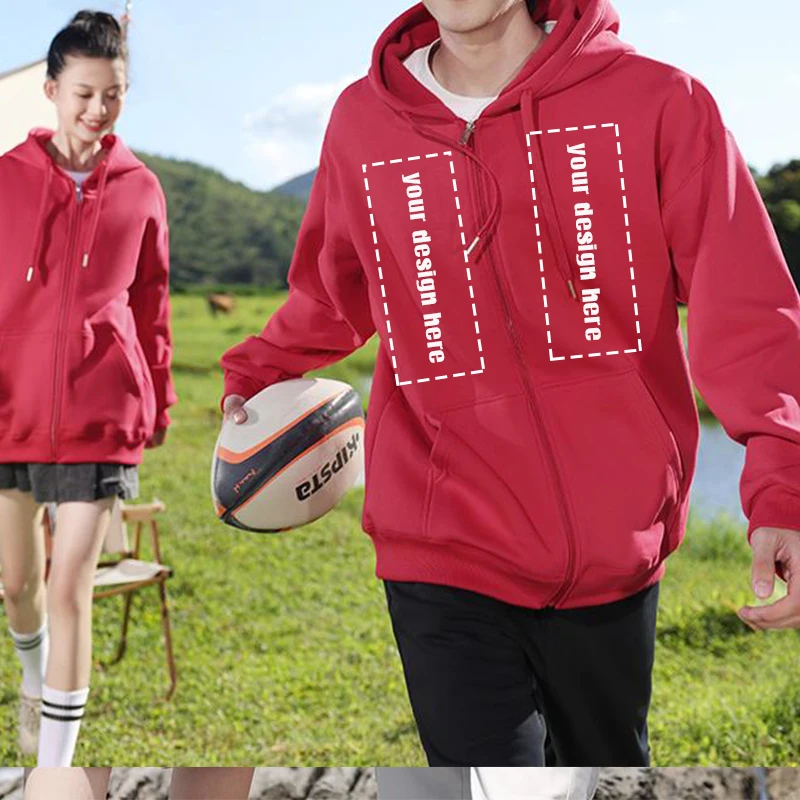 Felpa con cappuccio con cerniera di alta qualità - Pullover unisex in cotone (93% cotone, 700 g) con stampa logo gratuita, 1 pezzo minimo LS-3333