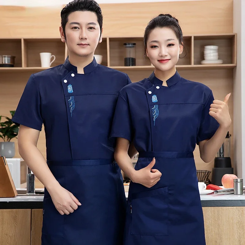 Wholesale Chef Uniform Hotel Restaurant Work Clothes Western Restaurant Cooking Work Wear Food Service Bakery Cafe Waiter Tops