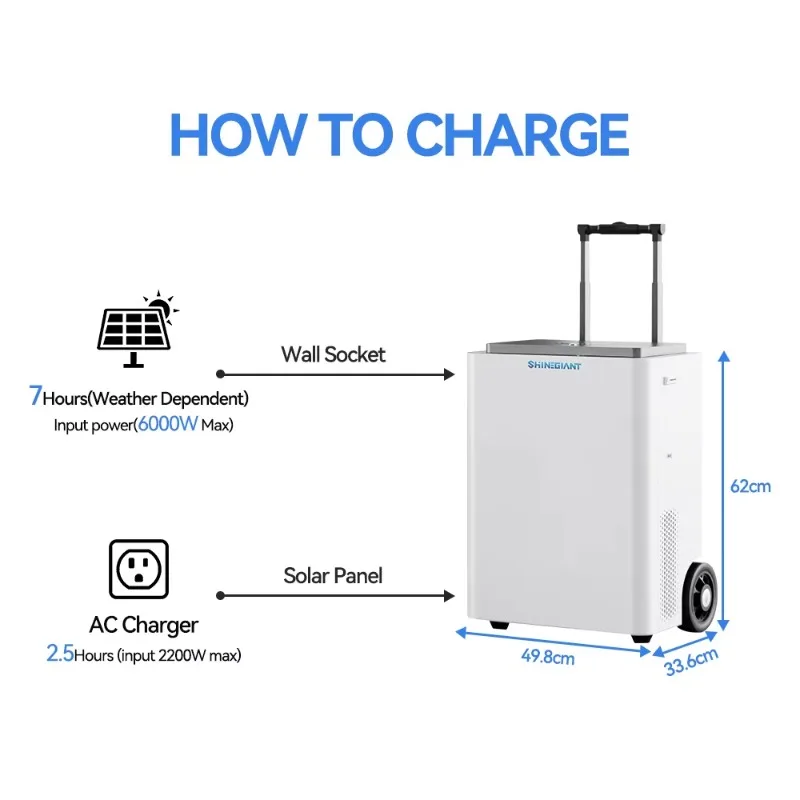 High Quality 5000w Large Capacity Portable Power Station with Handle Outdoor Solar Battery Backup Solar Power Generator
