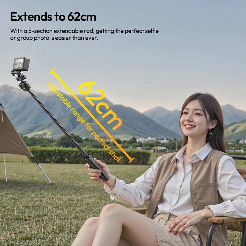 Ulanzi MT90 Cka Quick-Release Tripod 2-in-1 Tripod & Selfie Stick with Backpack Clip for Outdoor Vlog Travel Livestreaming Shots