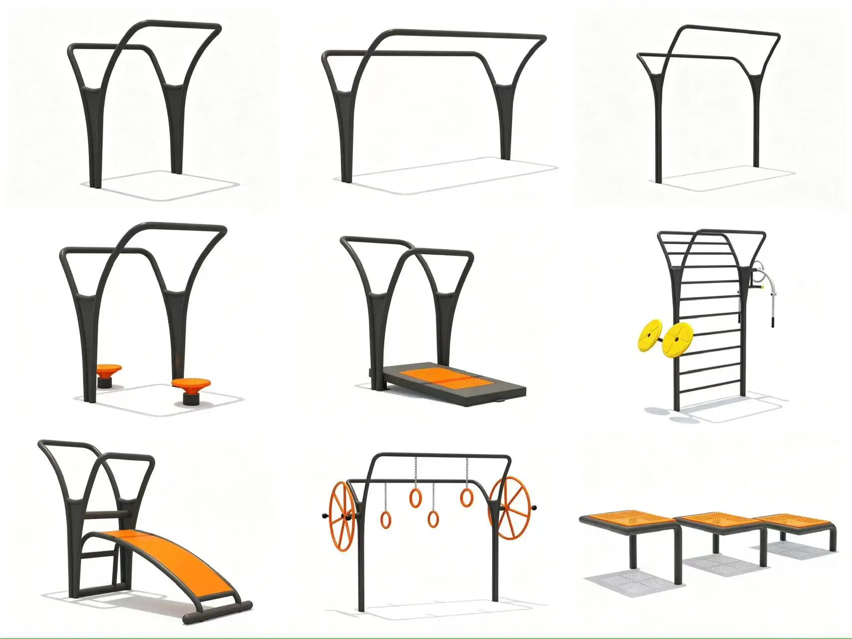 Outdoor Fitness Support Frame for Air Walker Public Gym Workout Machine Bracket for Park