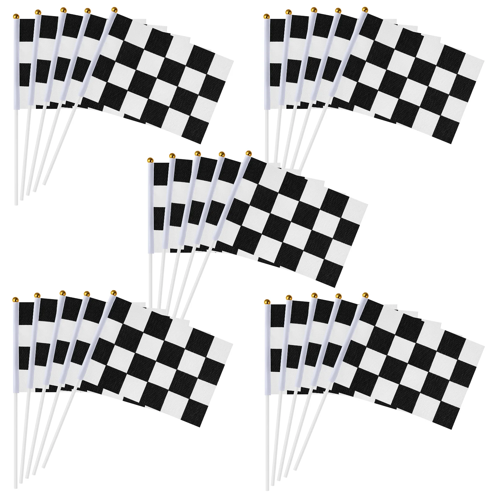 25 Pcs Cheering Flag Grid Car Racing Starting Signal Mini Flags The Handheld Miss