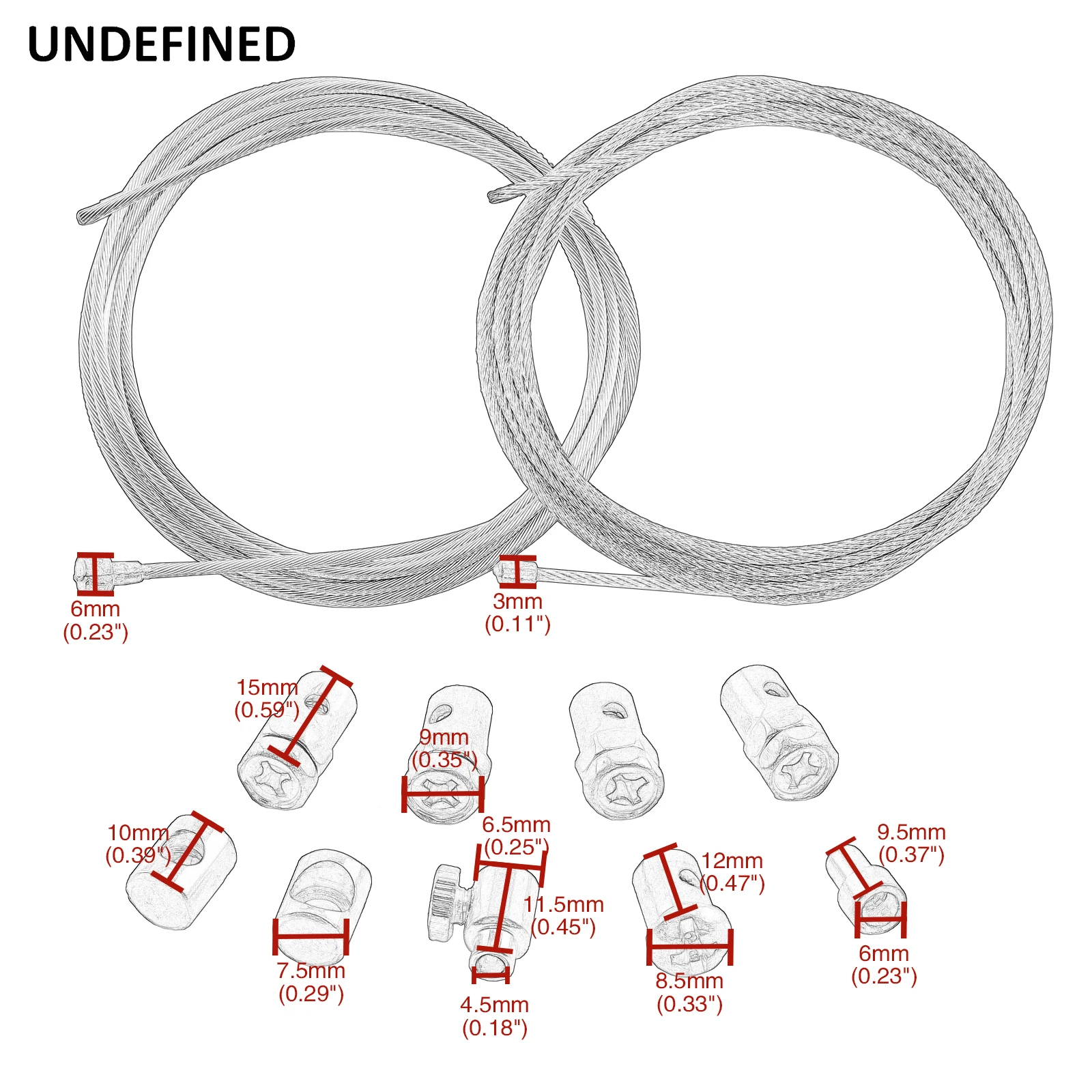 Universal Inner Clutch Throttle Brake Cable Repair Kit 1 Set Solderless Nipple With Sleeve And Nut Silver Motorcycle Accessories