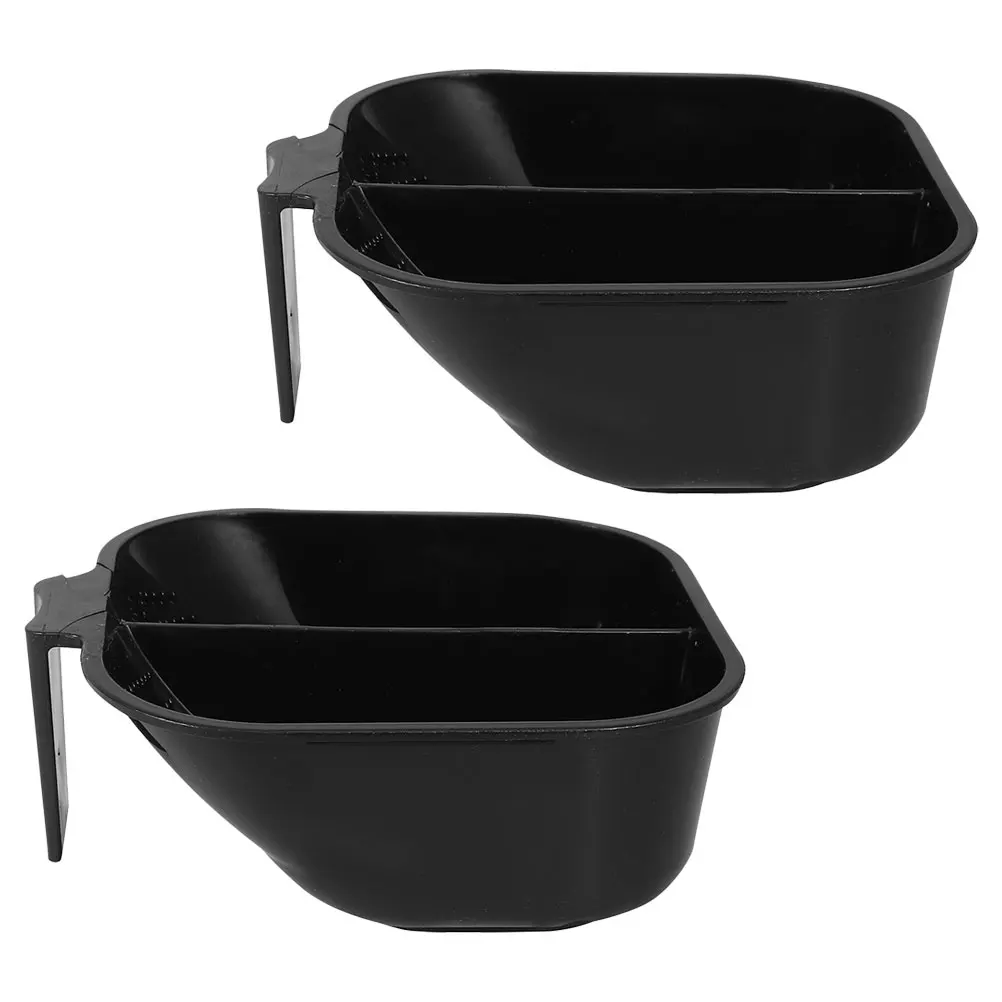 

2pcs HairDyeingTools Partitioned PlasticMixingBowls Black SalonDiy Reusable DyeBowl ColorMixingBowl