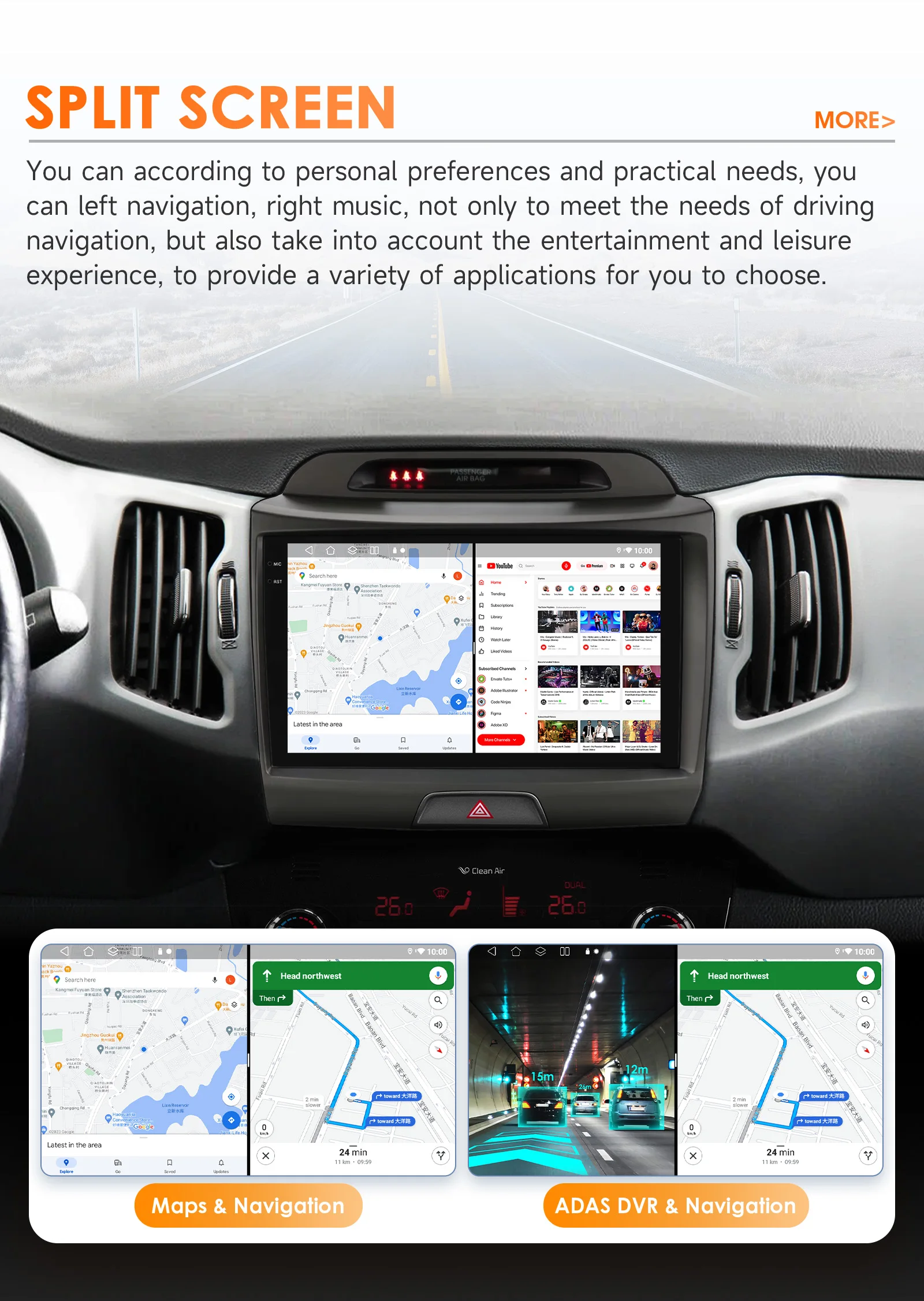 Hizpo 2 Din Android Auto Radio Für KIA Sportage 3 2011-2016 Carplay 4G Auto Multimedia GPS Autoradio intelligente Systeme 8 Core – Detail 32