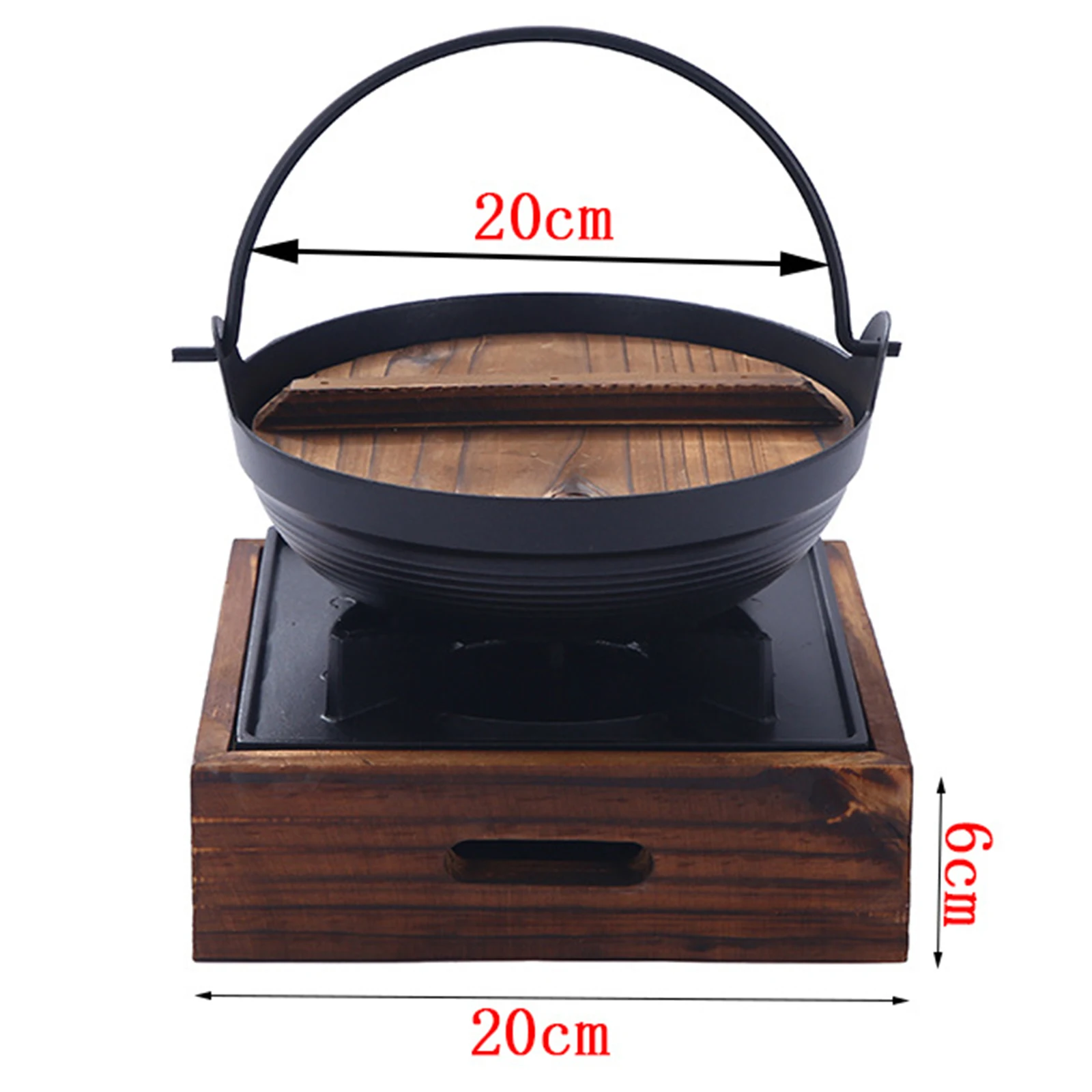 Japanese Style Hanging Pot Hand Held Pot Household One Person Food Pot Creative Wooden Lid Hanging Pot Shouxi Soup Pot