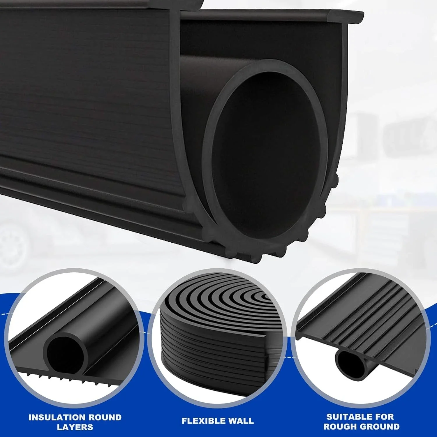 Garage Door Bottom Waterproof Universal Rubber Buffering Seals Strip Replacement