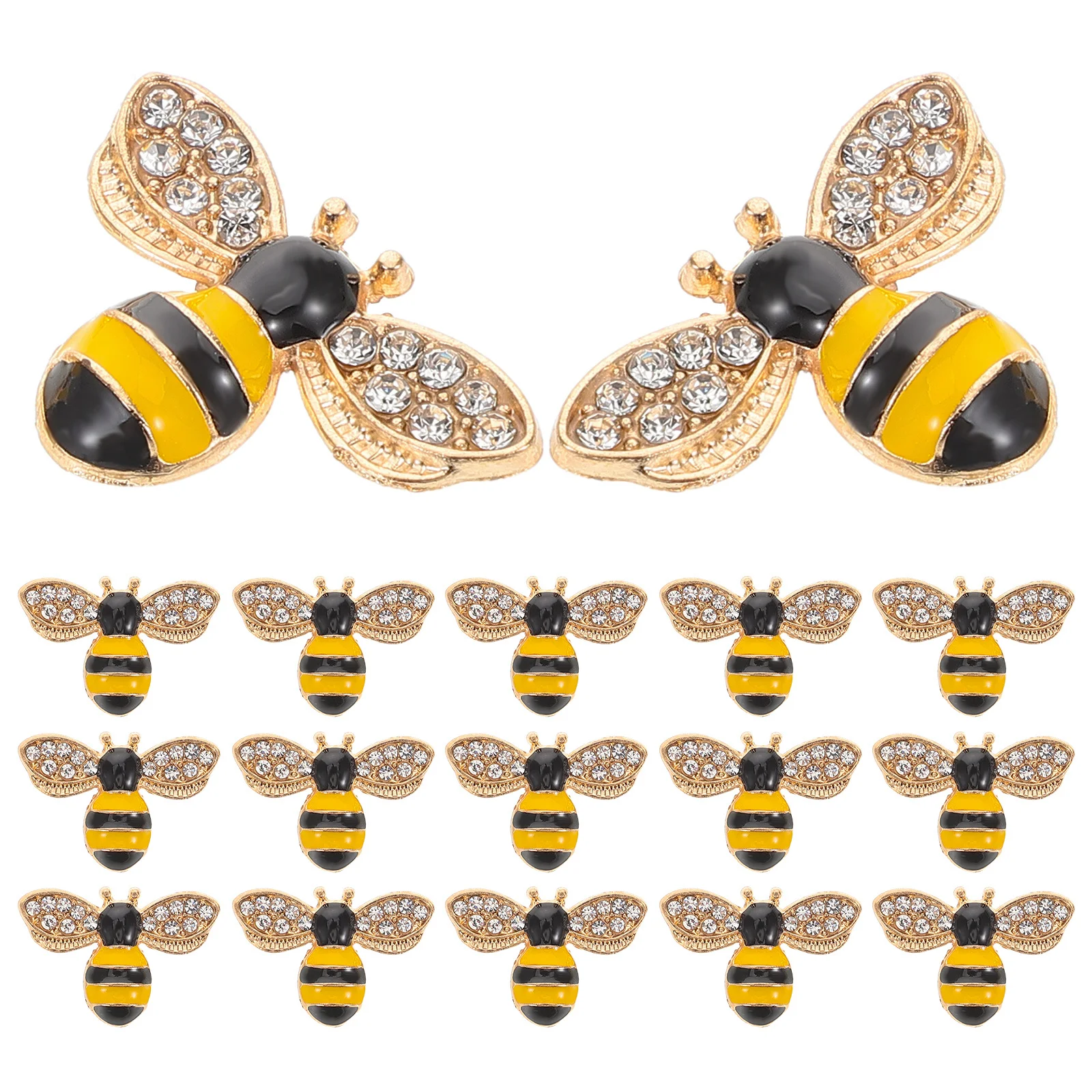 

20Pcs Bee Charms Rhinestone Detailed Alloy Bees for Jewelry Keychain Hairpins Craft Projects Bee Charms Nail Art Ornaments