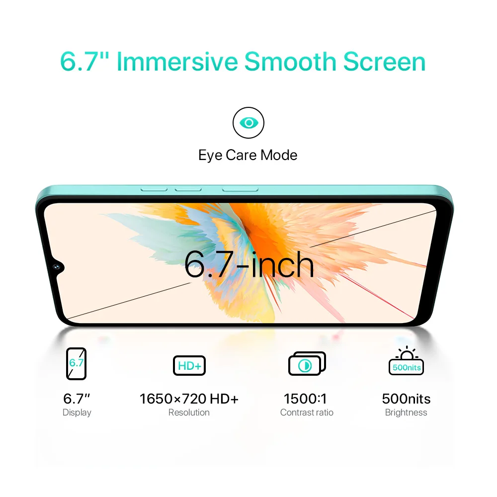 . Смартфон UMIDIGI A15, A15C Android 13 Octa Core NFC 6.7” HD+ Waterdrop Screen 8 ГБ 256 ГБ 64 МП 20 Вт 5000 мАч Батарея Dual SIM