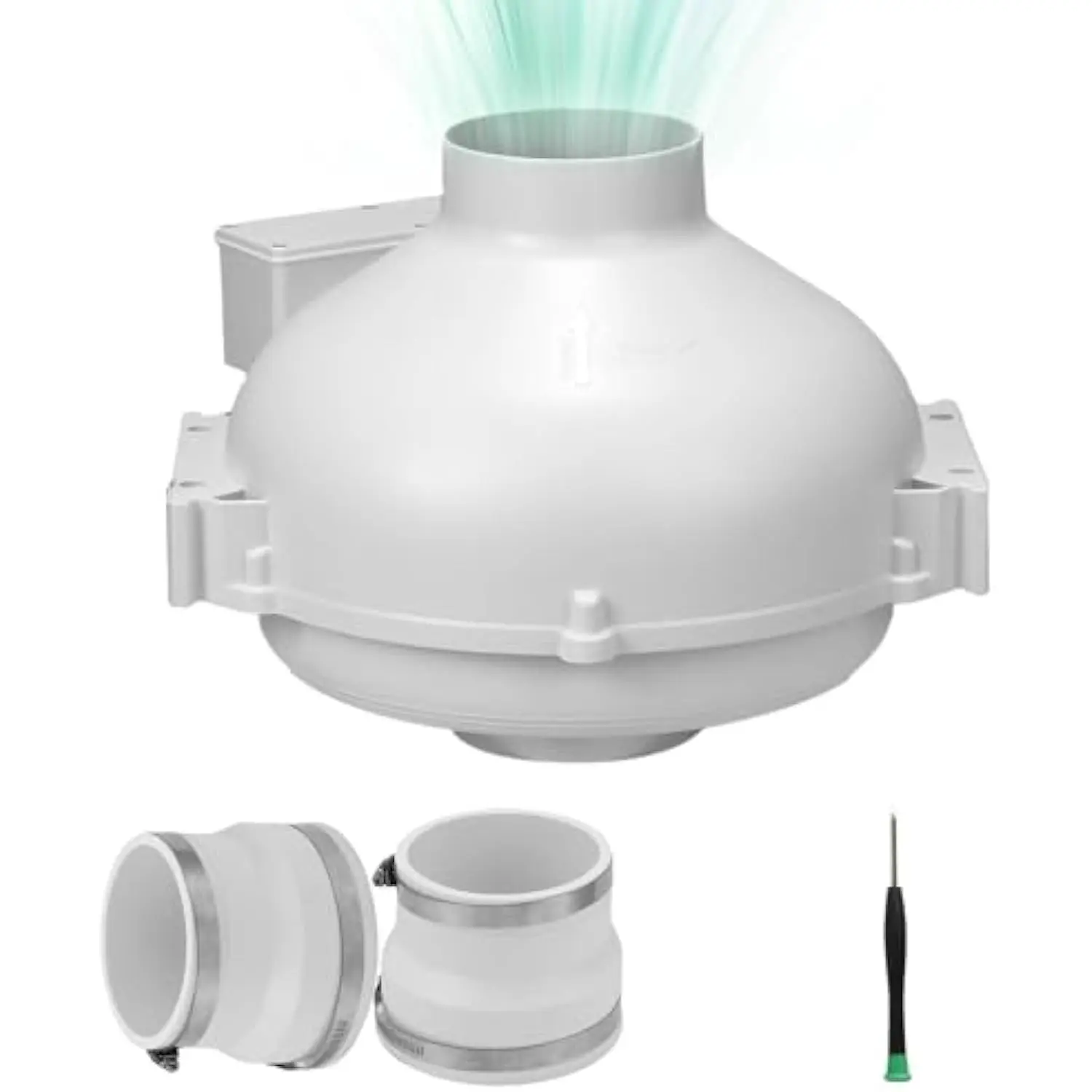 

4 Inch Radon Mitigation Fan, 176 CFM Radon Fan for Basement, Energy-Efficient 75W, 2700 RPM, Ultra-Quiet (41 dB), IP67 Waterpro