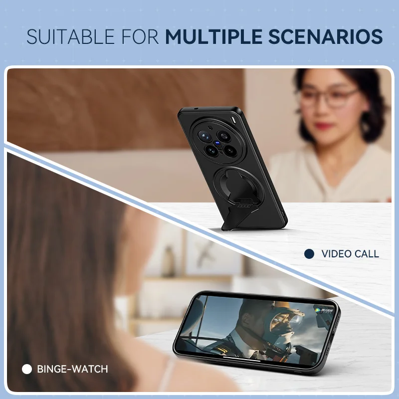 حافظة هاتف مغناطيسية قابلة للطي لهاتف VIVO X100 X200 Ultra X100 X200 S30 Pro Mini S20 S19 غطاء شحن لاسلكي