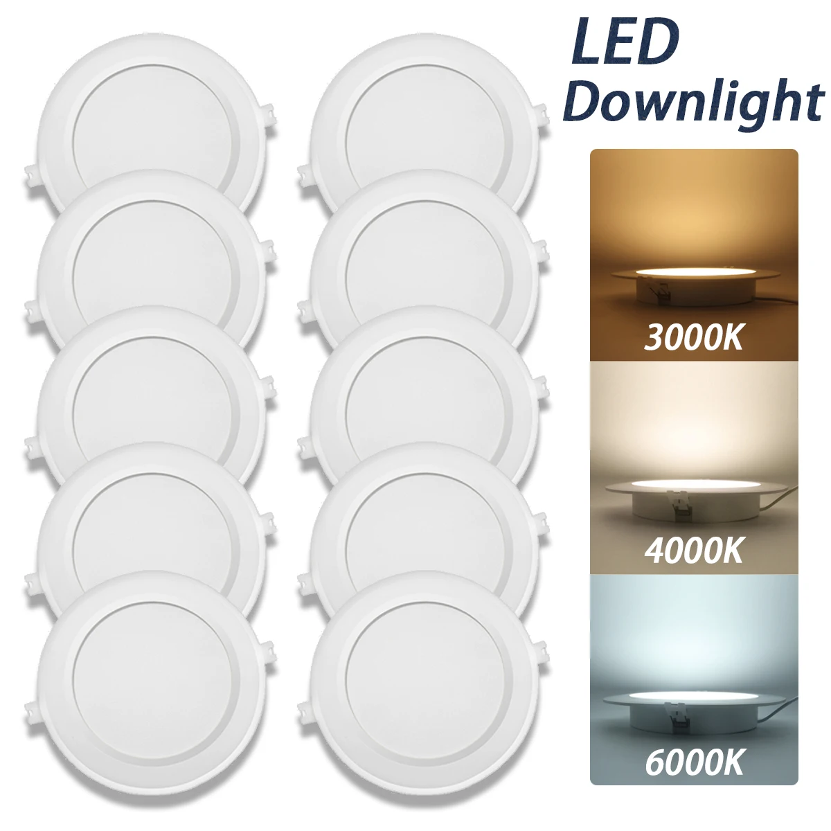 Luz empotrada LED redonda, lámpara de techo Led de 20W y 24W, 110V, 220V, 230V, Panel de luces, iluminación interior, blanco cálido para derección del hogar
