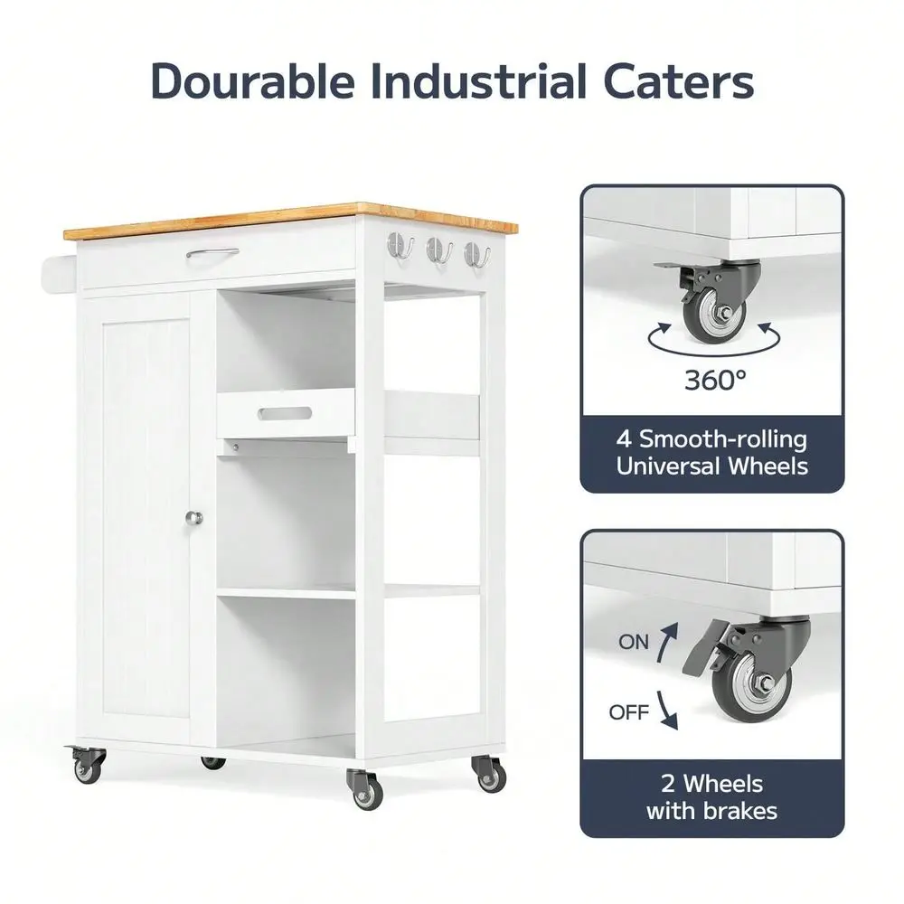 

Кухонный остров-тележка для организации пространства на кухне, тележка-остров с выдвижным подносом, передвижная тележка-органайзер 27.6W с выдвижным ящиком, для кабинета