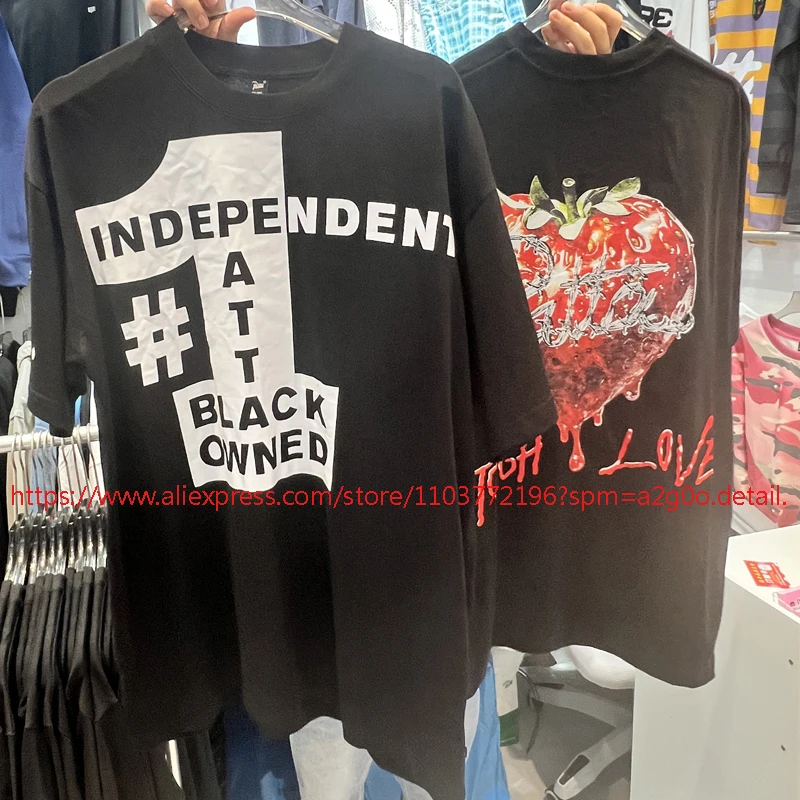 American High Street Trend Round-neck Cotton Patta Short-sleeved High-quality PATTAT T-shirt