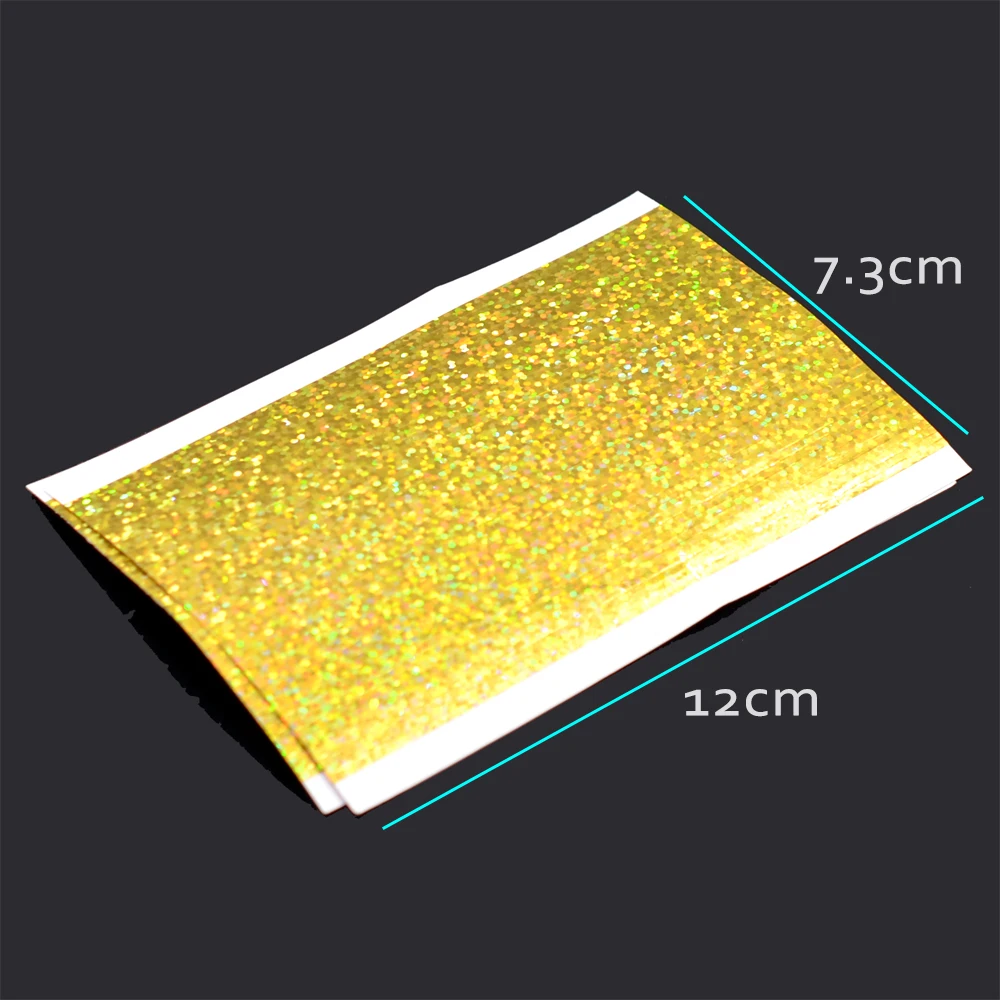 MNFT 5Pcs 12X7.3cm Holographic Fish Scale Lure Sticker Film Fly Tying Rainbow Flash Film Jig Squid Jig Lure DIY Material Lure