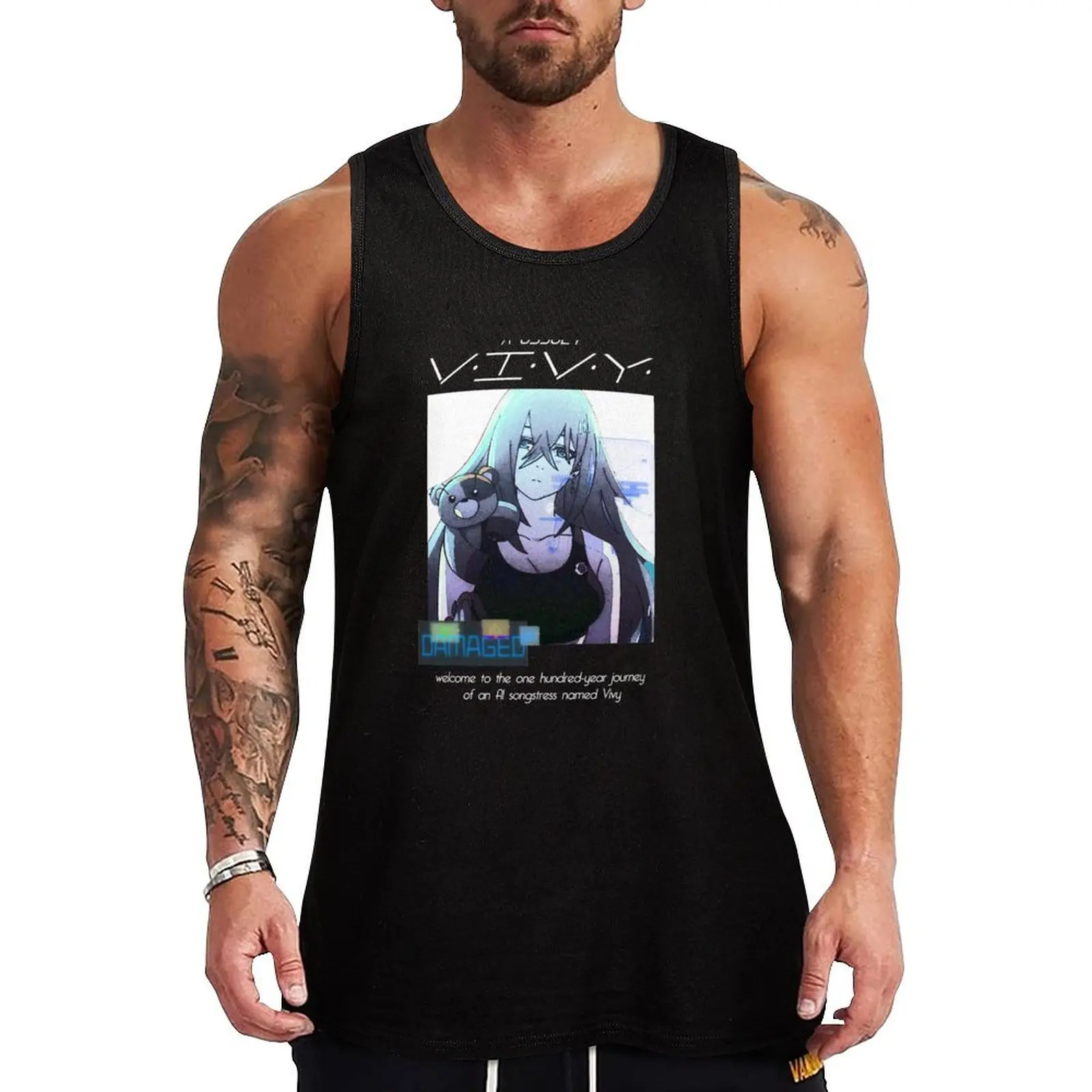 Vivy: Fluorite Eyes Song ''DAMAGED'' V1 Anime Manga Tank Top T-shirts men muscle t-shirt Fitness men clothing