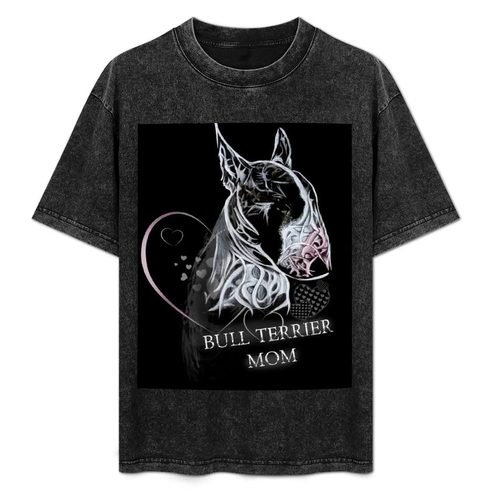 

Bull Terrier Mom Portrait Loft and Spiritual Style T-Shirt t shirts for man graphic vintage g man t shirts for men T-Shirt