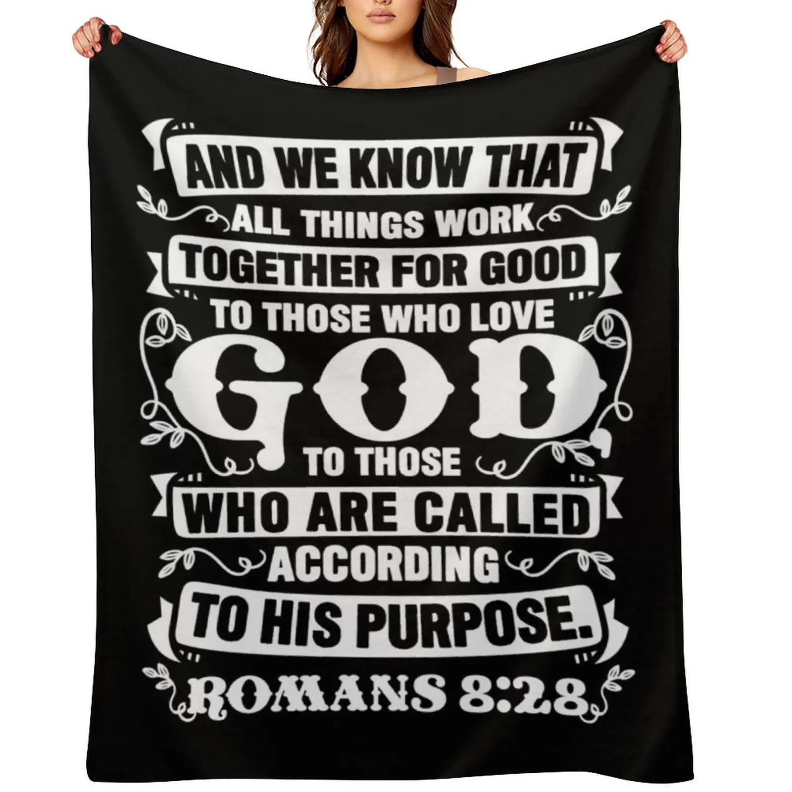 

Romans 8:28 Throw Blanket For Sofa Thin Summer cosplay anime Cute Blankets