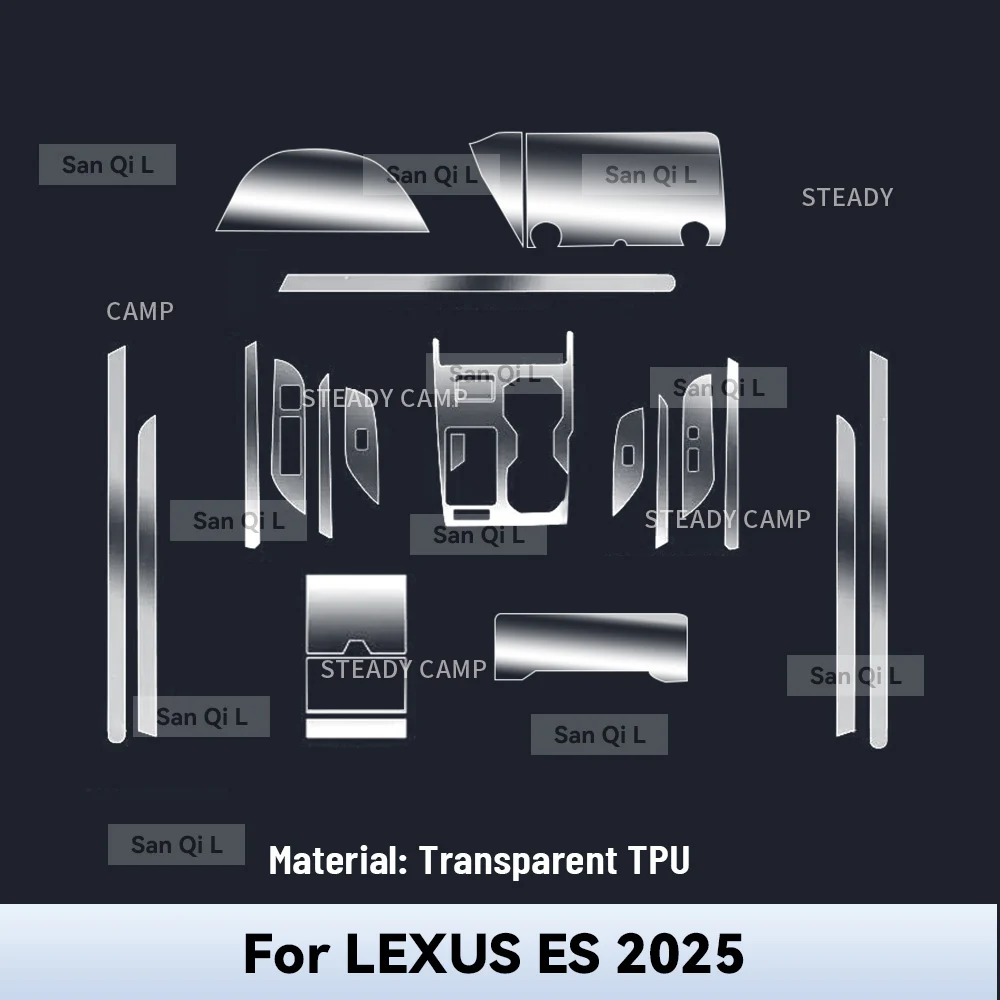 Transparent TPU For  LEXUS ES 2025 Car Center Console Media Dashboard Navigation Anti-scratch Protector Interior Film