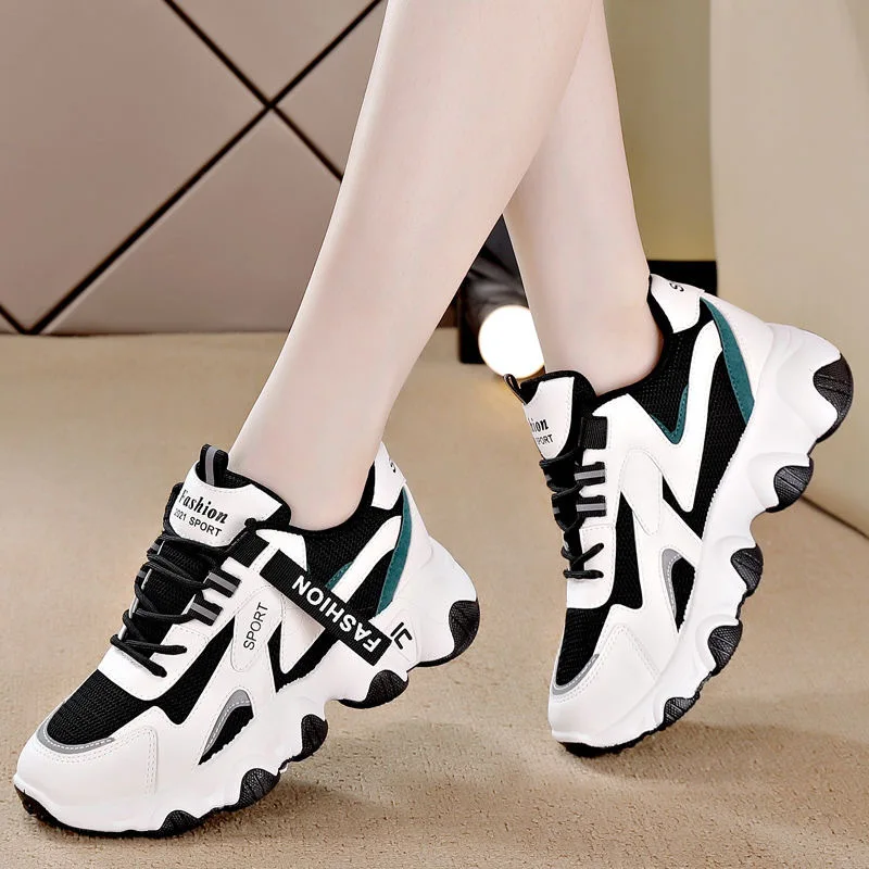 2025 Spring and Autumn Celebrity Versatile Fashion Height Increasing Shoes Thick soled Fashion Casual Sports Women's Shoes