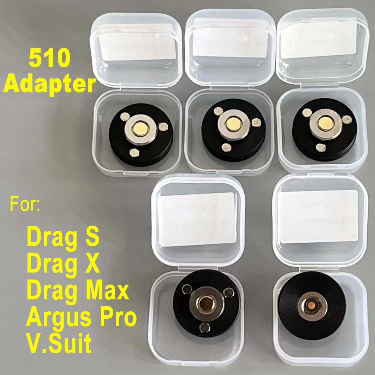 Black Round 510 Adapter Drag X Drag S Drag Max Connector Atomizzer Adapter Golden Electrode Pin DIY IoT Accessories