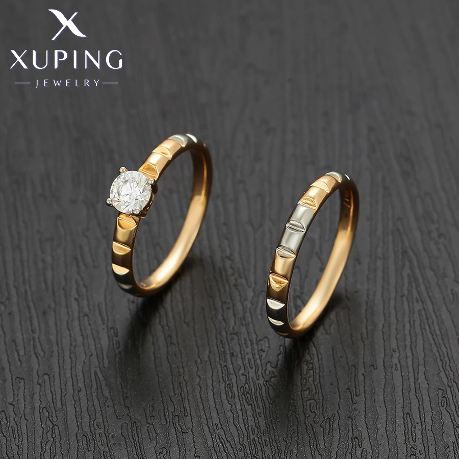 Xuping Jewelry Fashion Square Couple Ring Set Gold Color Plated Rings for Men Women Wedding Gift Party Gift X000814965