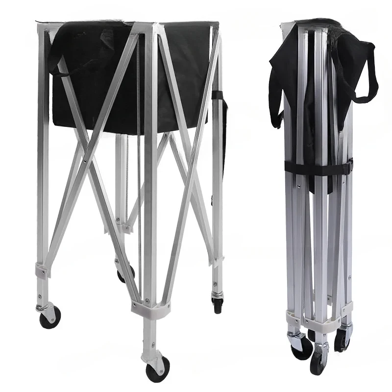 

Portable Tennis Aluminum Alloy Storage Bag Cart Folding Ball Basket