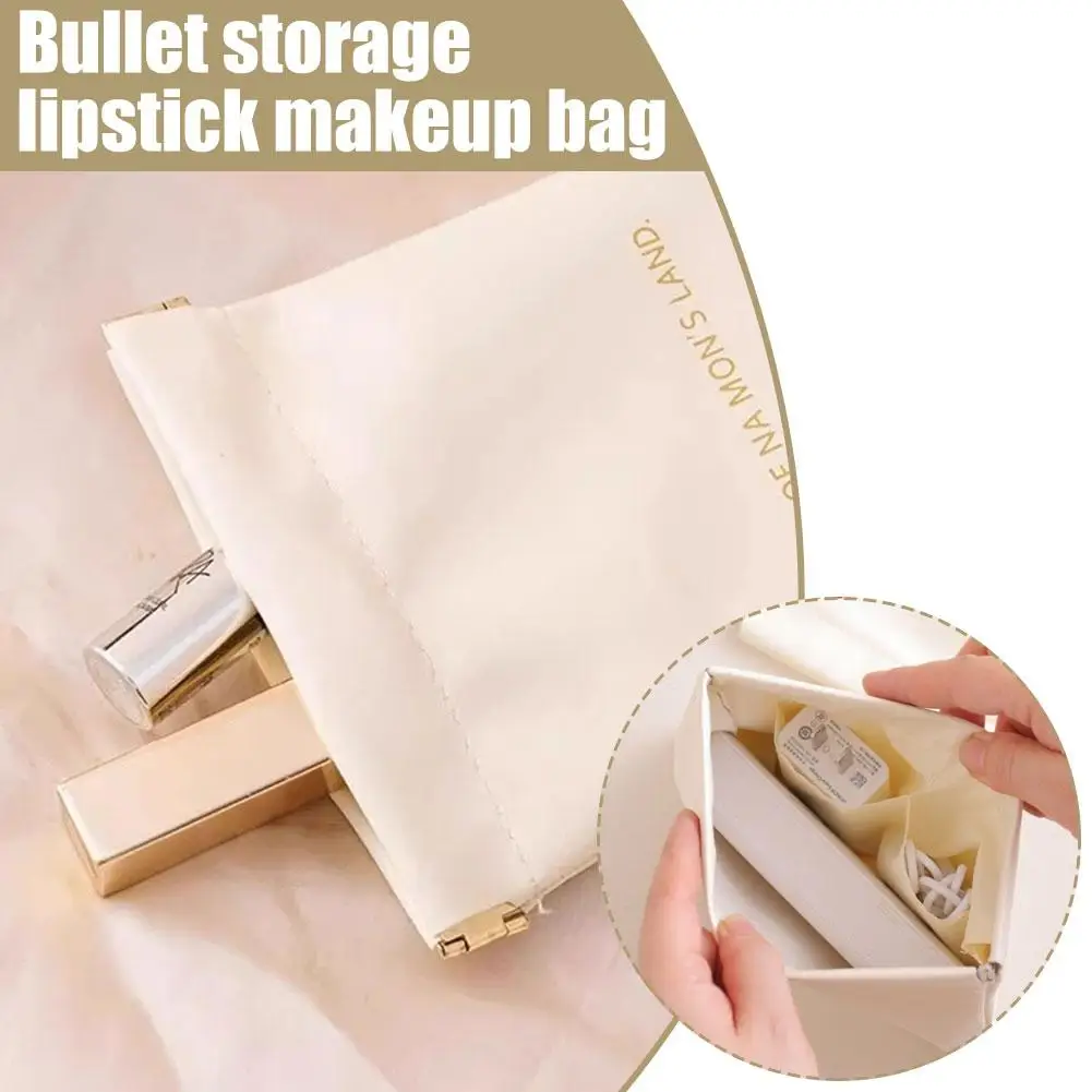 Mini Foldable Cosmetic Storage Bag PU Coin Purse Automatic Closure Organizer for Lipstick Earphones and Makeup