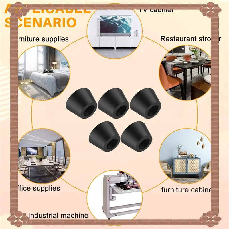 24-Hour Delivery  20PCS Black Chair Couch Table Rubber Furniture Leg End Caps 16Mm Dia