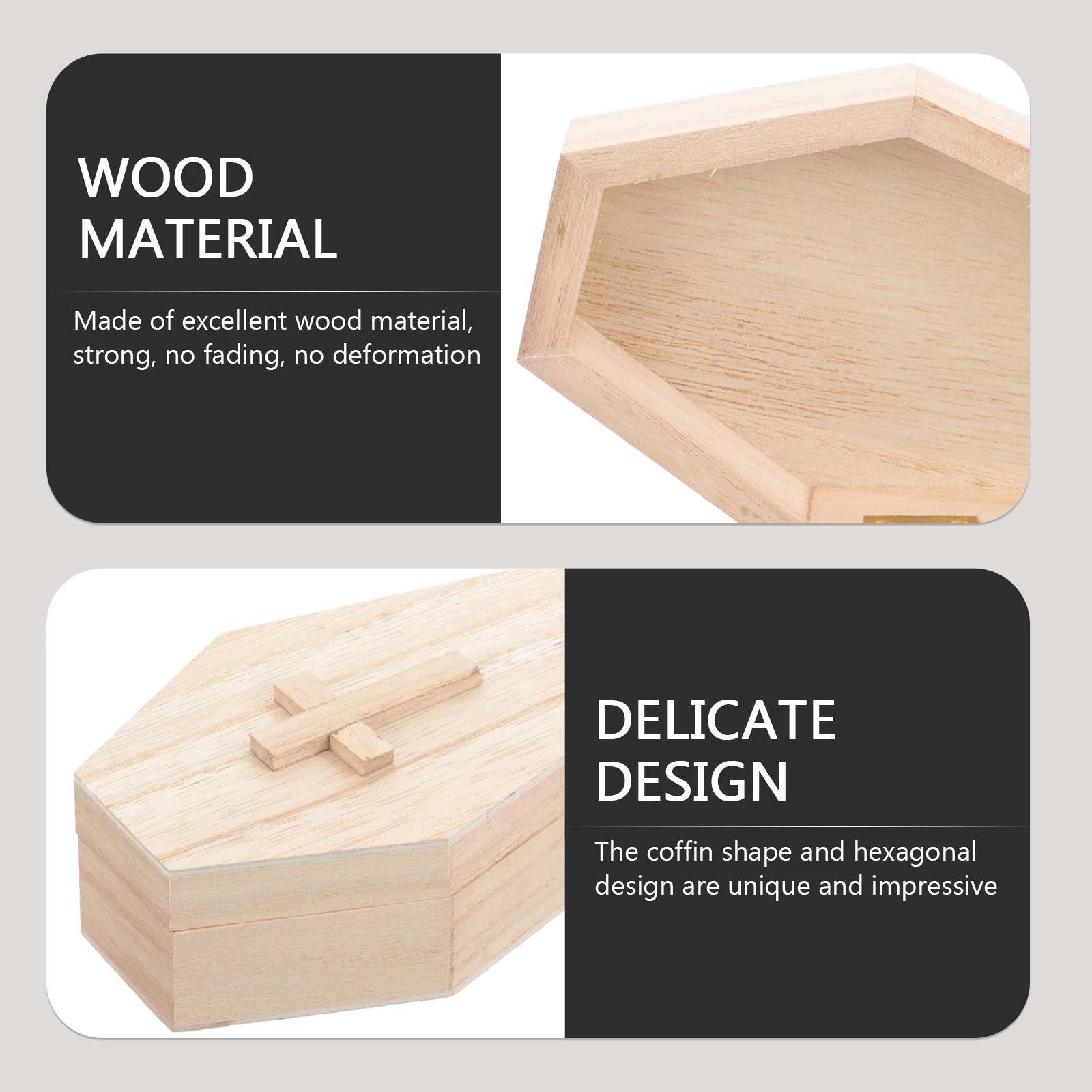 

Coffin Shaped Jewelry Box Earring Holder Halloween Decoration Small Coffin Box Wooden Material Lightweight Portable