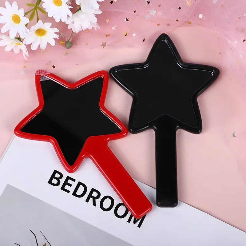 Mooie Make-Upspiegel Met Vijfpuntige Handgreep Handgreep Van Plastic Handvat Draagbare Mini Cosmetische Spiegel Make-Up Tools