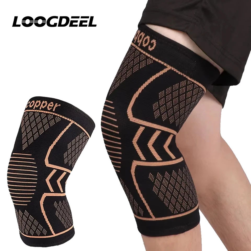 

LOOGDEEL Compression Knee Sleeve Arthritis Joint Pain Relief Sports Copper Knee Support Pad Braces Fitness Workout Unisex