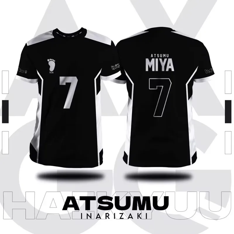 Haikyuu Inarizaki Cartoon Anime Cosplay uomo Jersey estate manica corta bambini Tee top moda donna t-shirt oversize