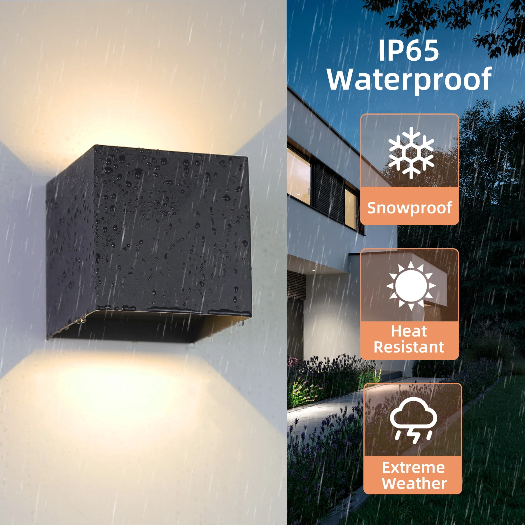 Aluminium-LED-Wandleuchte, Innen- und Außenwandleuchte mit augenschonendem warmem Licht, IP65 wasserdicht, 6/12 W, 1/2/4 Stück Optionen