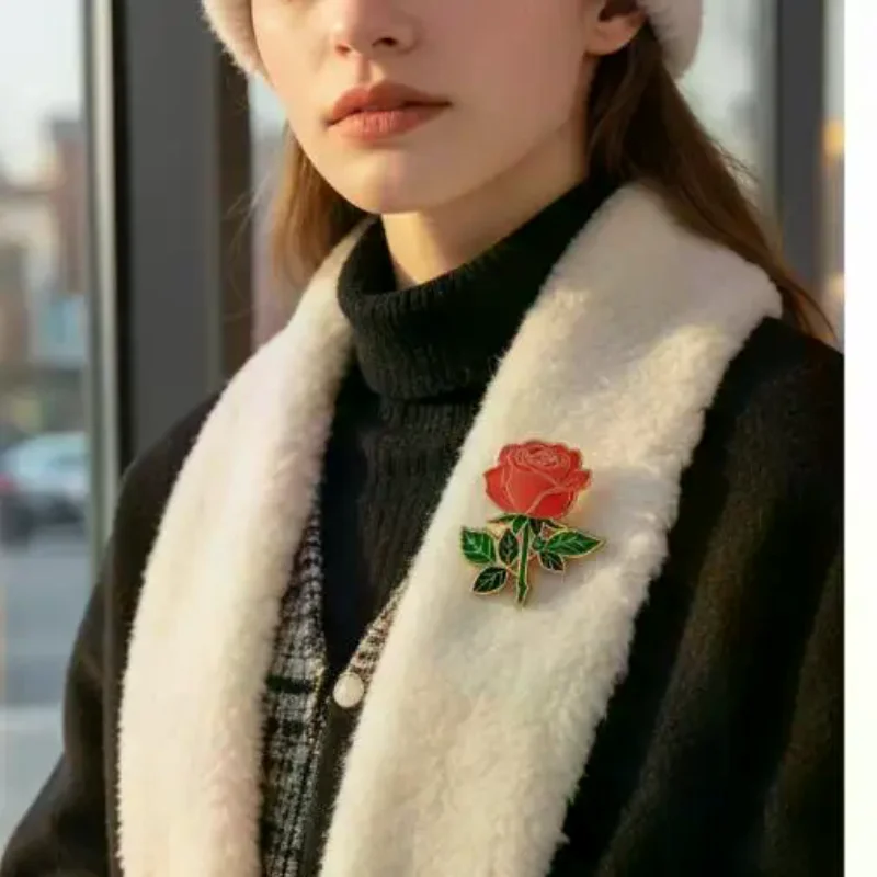 Fashion Rose Flower Brooches Pin For Women Clothing Coat Jewelry Accessries Gifts
