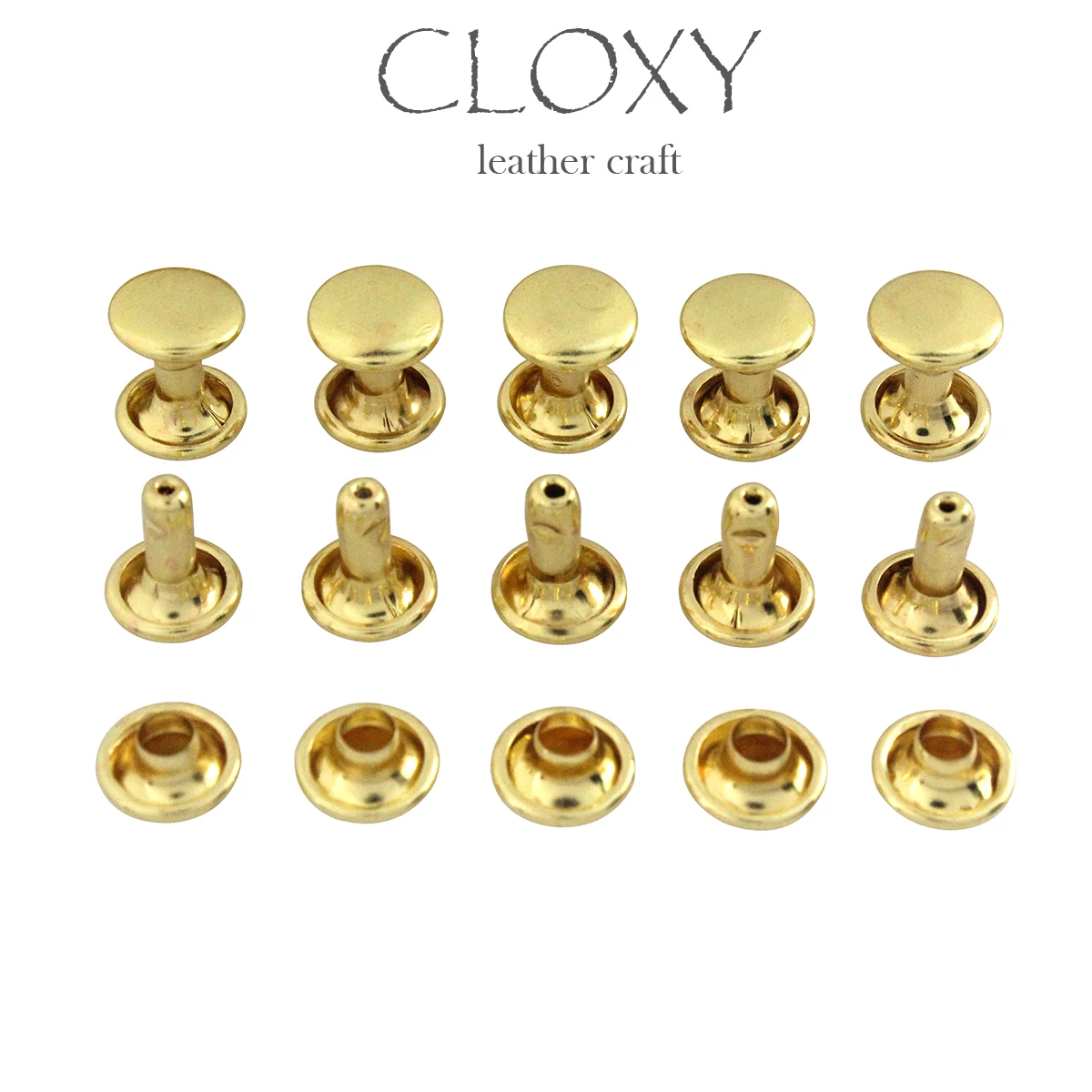 100pcs Brass Round Double Cap Rivets Stud Rivet Collision Nail Leather Craft Bag Belt Clothing Garment Shoe Decor Fastener