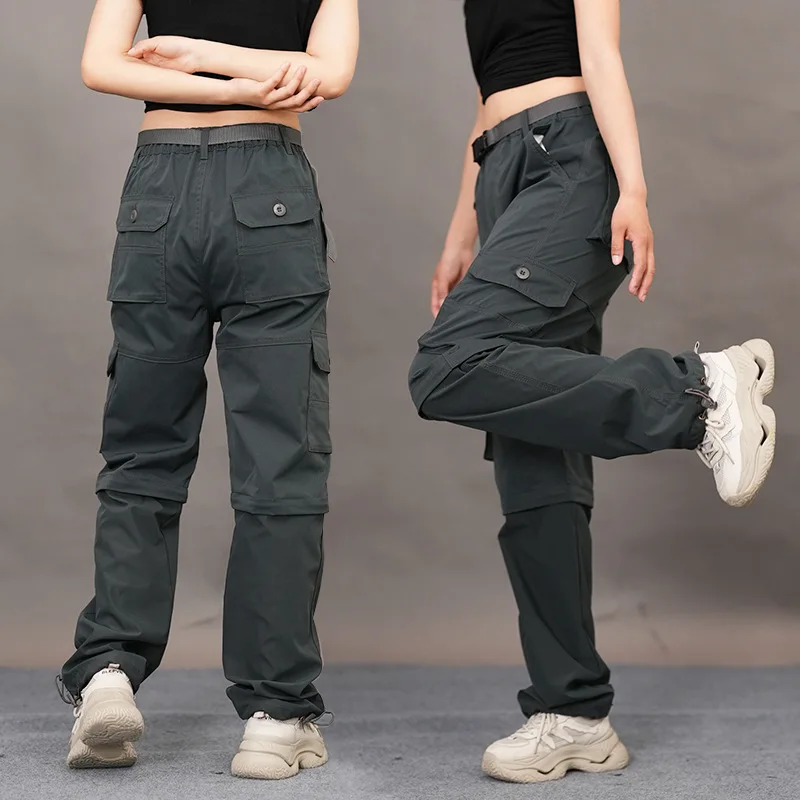 Summer Lightweight Work Pants - Outdoor Quick-Drying Trousers For Men And Women, With Multiple Pockets And Detachable Design.