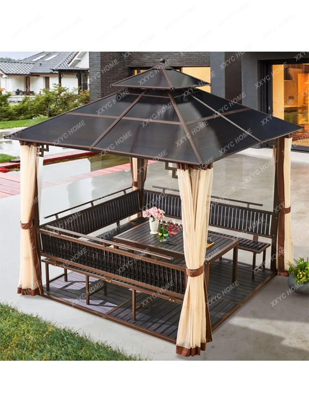 Outdoor Courtyard Pavilion Sunshade Tent Simple Mobile Outdoor Pavilion