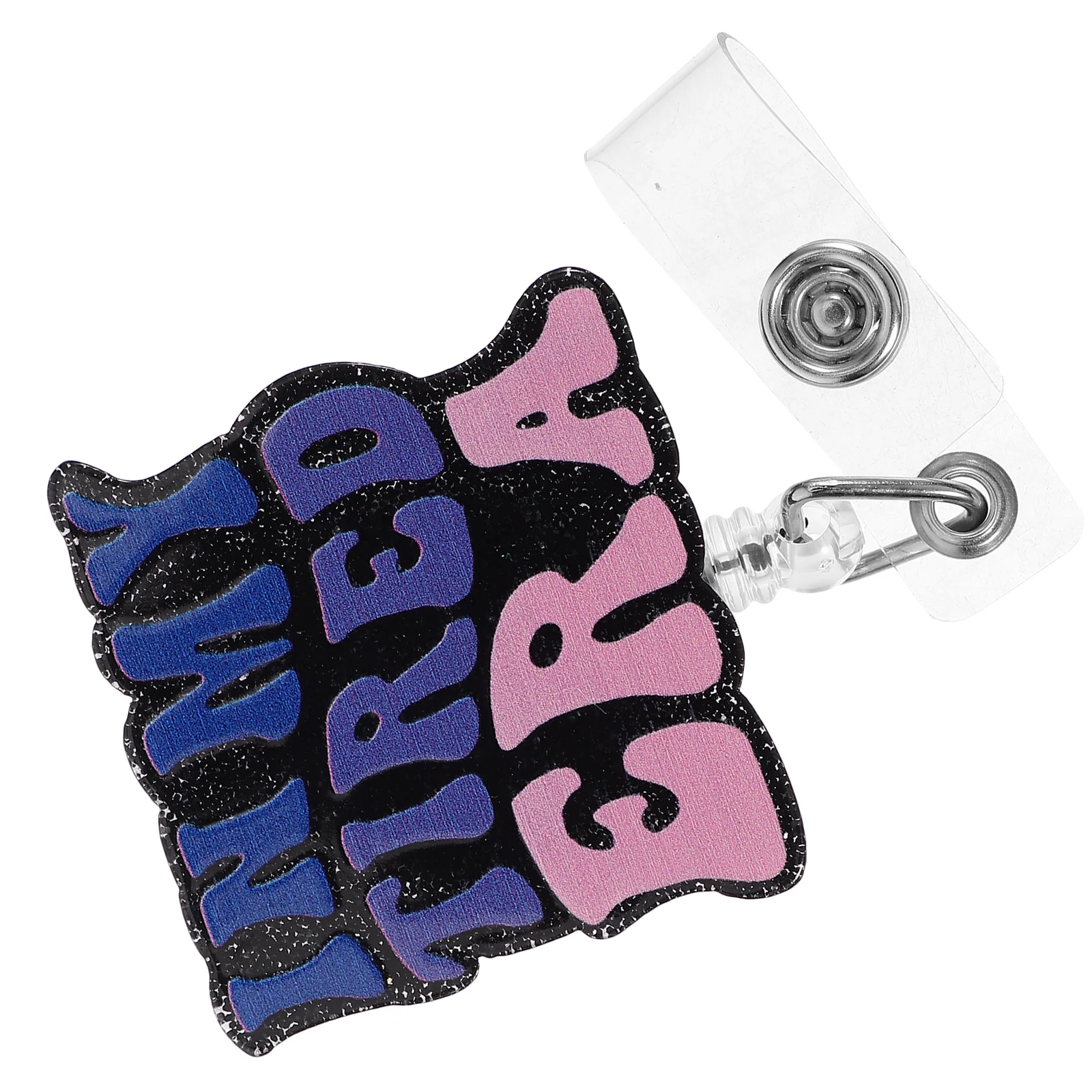

Retractable Badge Holder Acrylic ID Folder Nurses Students Secure Clip Strong Reel Nursing Name Tag Coat
