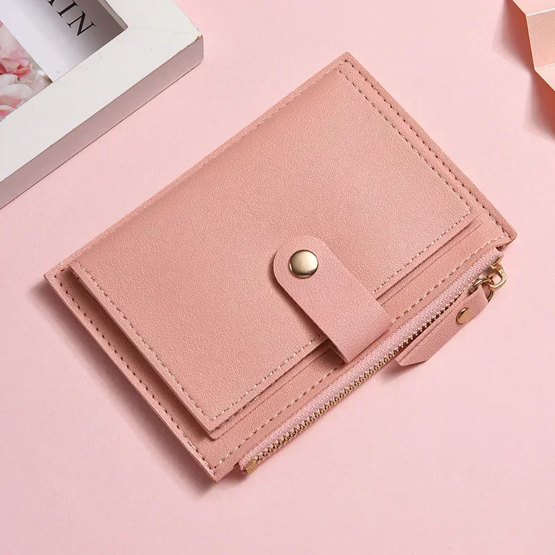 Monedero ultrafino de moda, tarjetero multifuncional, tarjetero portátil de viaje con cremallera