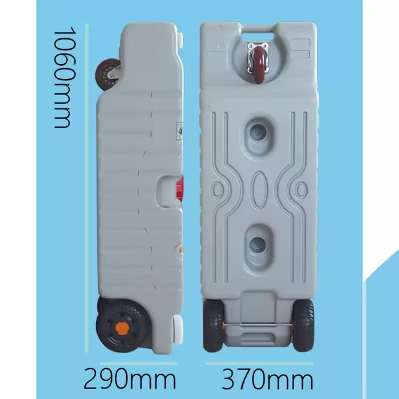75L Portable RV Water Tank with Wheels, Folding Handle, Quick Drain & Fill, Trailer Caravan Fresh Water Container 1pcs