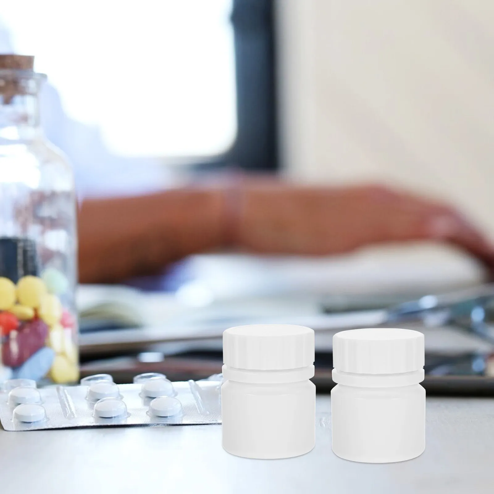 12Pcs Hdpe Solid Small Pill Bottles Screw Cap Refillable Medicine Containers Portable Travel Storage Organizer Leak Proof