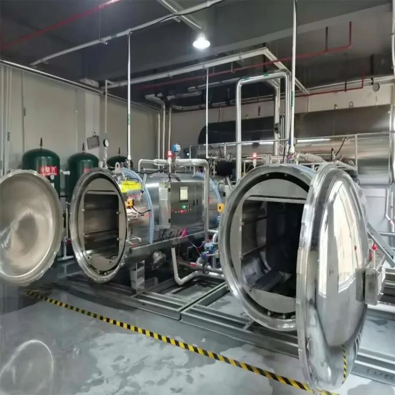 Customize Rotary Autoclave Food Sterilizer New Condition Water Immersion Canned Meat Retort Sterilizing Machine Steam PLC Pump