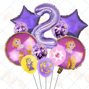 Elamard Ballon für Mädchen, Rosa Rapunzel, Latexballon, Geschenk für Heimdekoration, Babyparty, Hochzeitsdekoration, 12in 10 Hauptverkäufe Rapunzels Geburtstagsfeier - №3
