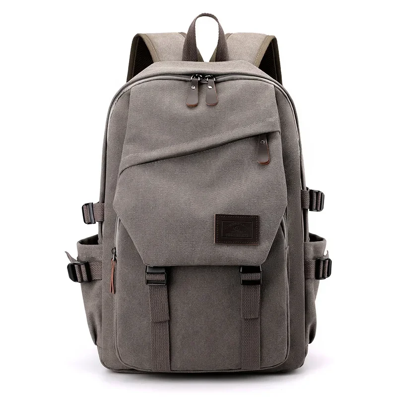 2022 New Hong Kong Style Leisure Backpack Large Capacity Travel Lightweight Canvas Simple Solid Color Student Backpack