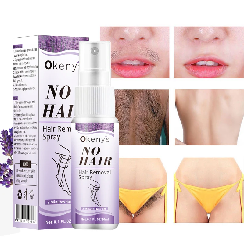 

2 Minutes Fast Hair Removal Spray Painless Hair Growth Inhibitor Leg Arm Armpit Permanent Depilatory for Ladies Men Repair Care